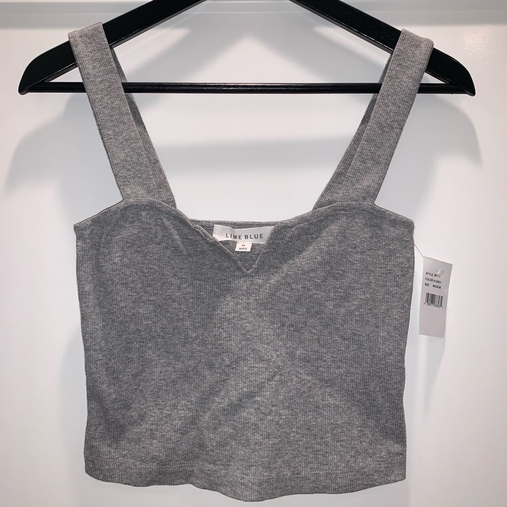 Grey Heather Crop Tank